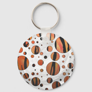 Chaveiro Impressão alaranjado do tigre do ponto de Polks e