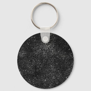Chaveiro Impressão animal-da-pele-branca-negra-leopardo-br