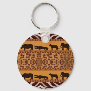 Chaveiro Impressão Animal Padrão Africano Jaguar Moderno Tr