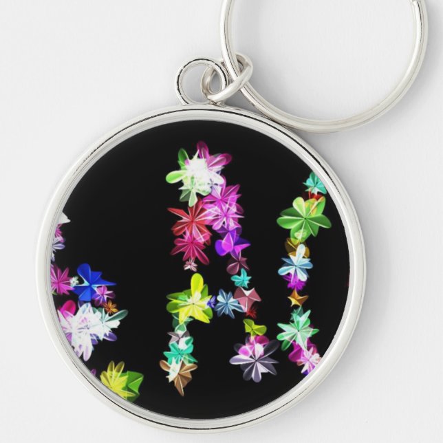 Chaveiro Impressão artística "PAZ" em Flores (Frente)