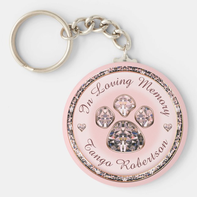 Chaveiro Impressão bonito em Pata Rosa (Frente)