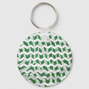 Chaveiro Impressão Chevron Zebra Verde e Branco