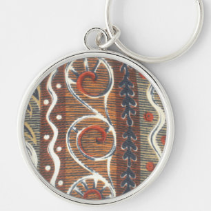 Chaveiro Impressão de Arte com Motivo Africano Vintage