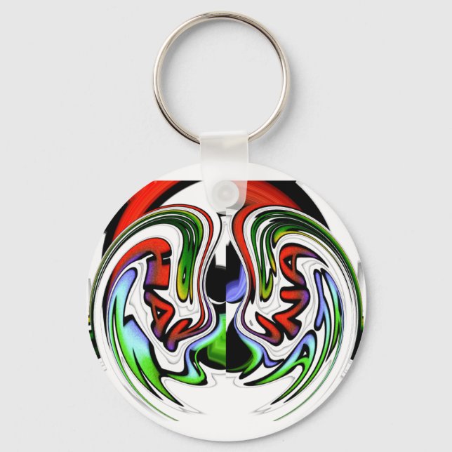 Chaveiro Impressão de Arte de Perfil Abstrato (Frente)