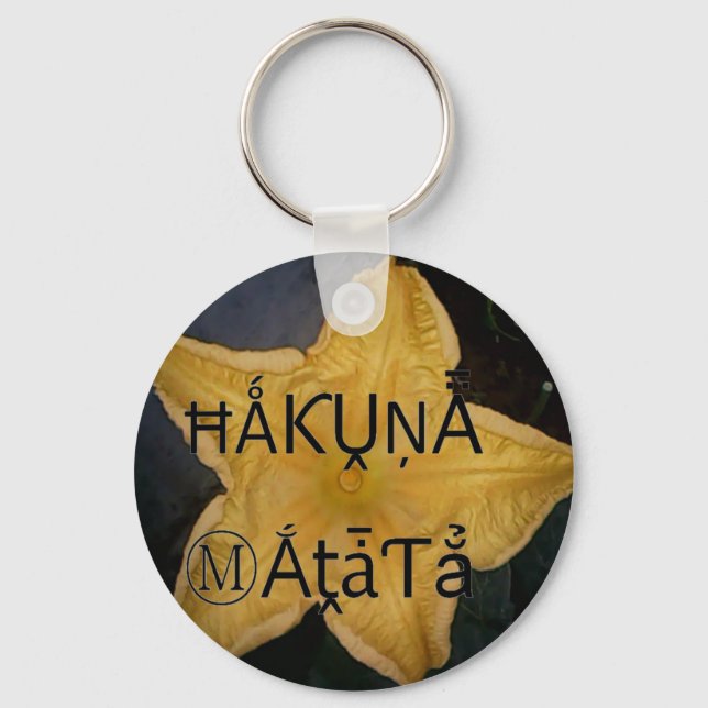Chaveiro Impressão de Arte do Ouro Star Hakuna Matata (Frente)