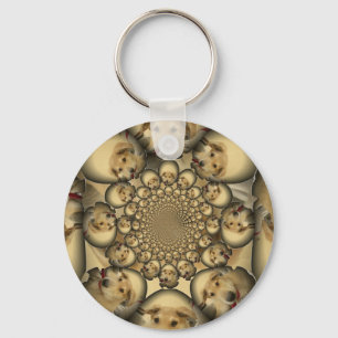 Chaveiro Impressão de Arte Kaleidoscópio de Cachorrinho