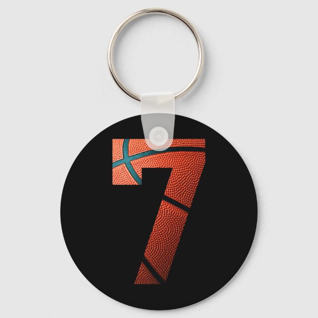 Chaveiro Impressão de basquete Festa de aniversário número  (Frente)