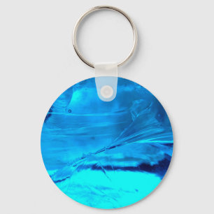 Chaveiro Impressão de cristal azul vibrante da pedra de