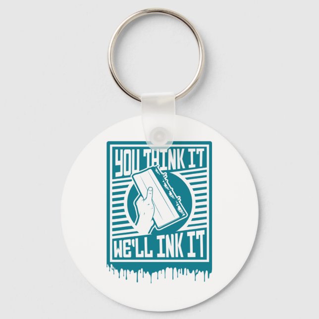 Chaveiro Impressão de Ecrã Design de Impressão Obey Ink (Frente)