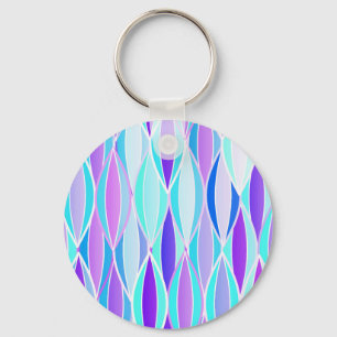 Chaveiro Impressão de fita do século médio - violeta e aqua