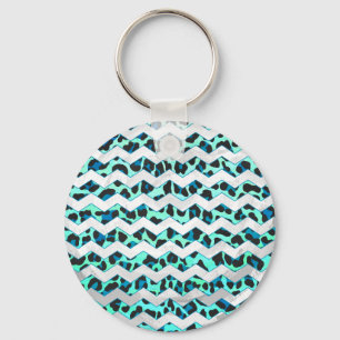 Chaveiro Impressão de Leopard Black and Teal