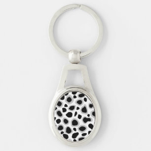 Chaveiro Impressão de Leopardo - Preto e Branco