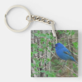 Chaveiro Impressão de metal azul pesado