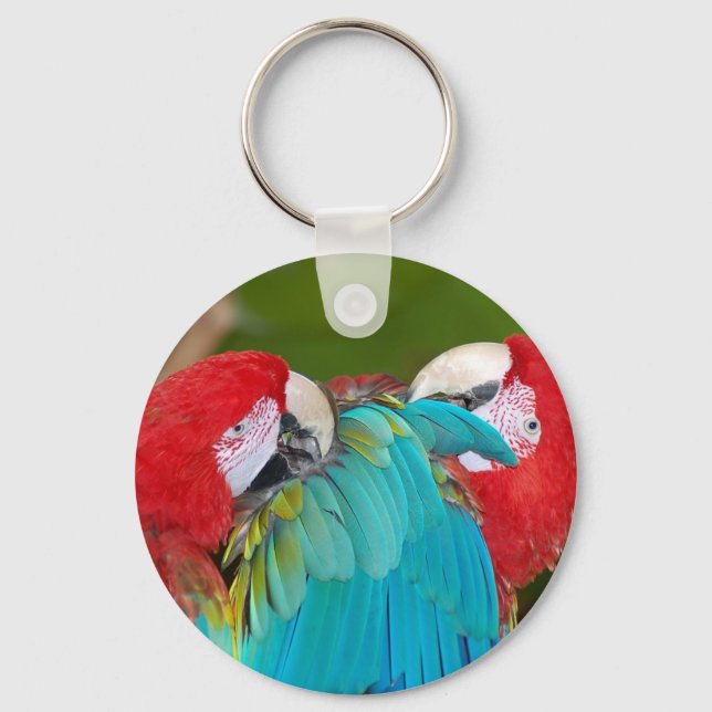 Chaveiro Impressão de papagaio-de-arara-azul (Frente)