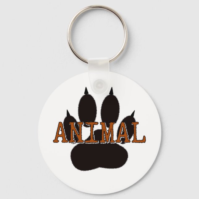 Chaveiro Impressão de Paw Animal Preto (Frente)