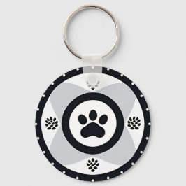 Chaveiro Impressão de Paw com Elementos Decorativos
