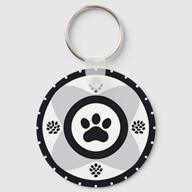 Chaveiro Impressão de Paw com Elementos Decorativos (Frente)