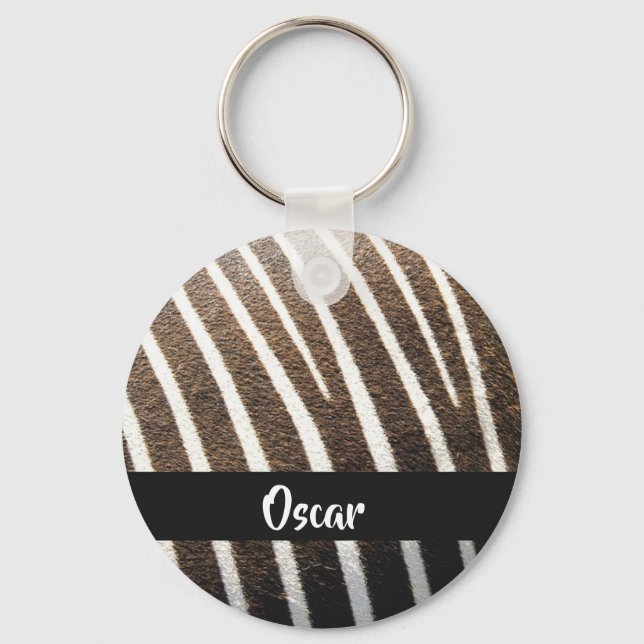 Chaveiro Impressão de pele de zebra (Frente)