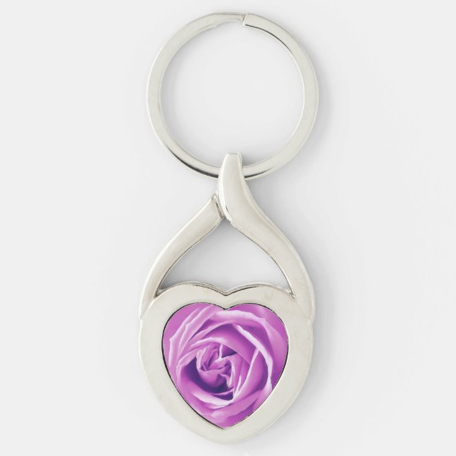 Chaveiro Impressão de rosa lavanda (Frente)