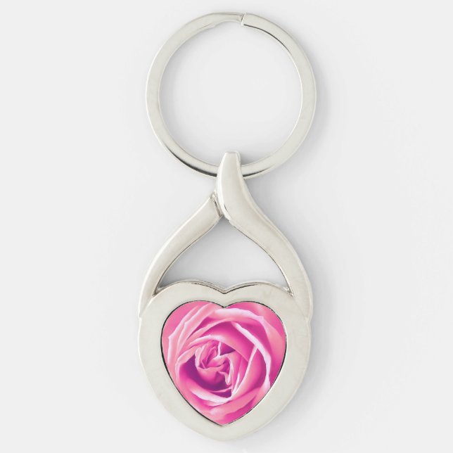 Chaveiro Impressão de rosa rosa (Frente)