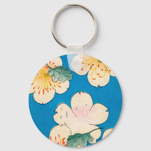 Chaveiro Impressão de Woodblock da cor das flores do