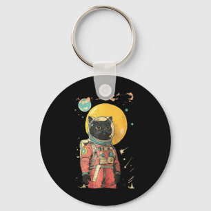 Chaveiro Impressão do Astronauta de Gato Negro
