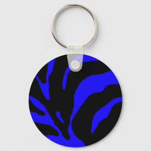 Chaveiro Impressão em animais com faixa de zebra azul
