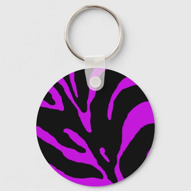 Chaveiro Impressão em animais com faixa de zebra roxa (Frente)