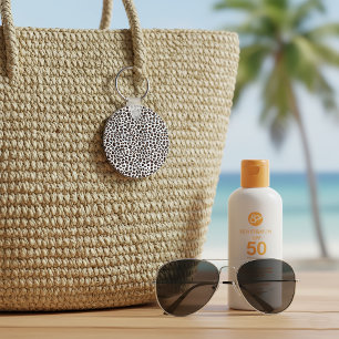 Chaveiro Impressão Leopardo Branco