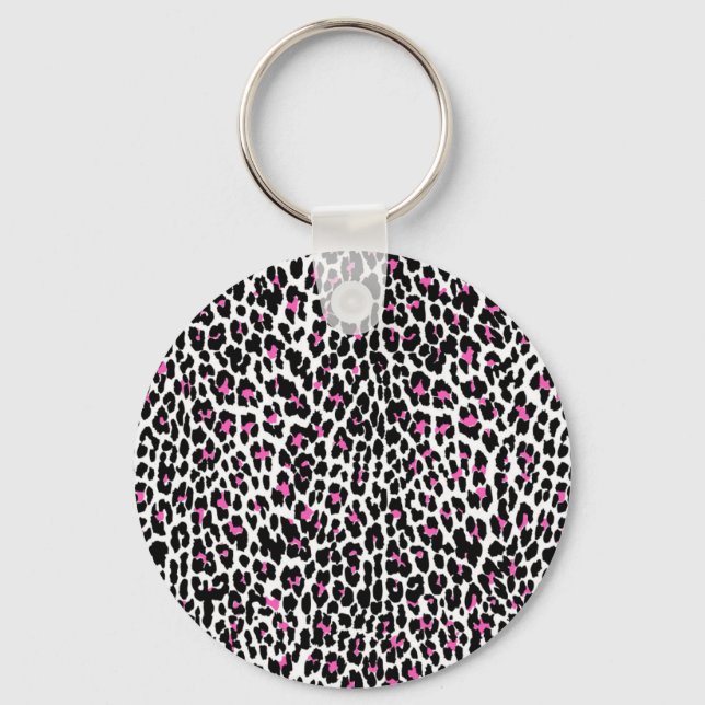 Chaveiro impressão-leopardo rosa (Frente)