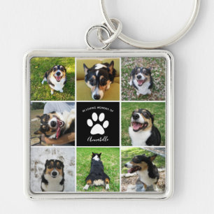 Chaveiro Impressão Pet Memorial Custom Dog Collage Paw