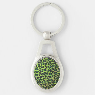 Chaveiro Impressão Preto-Leopardo e Verde