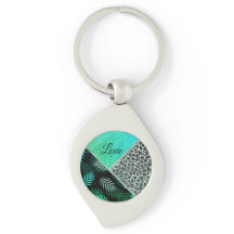 Impressão Tropical Leopardo de Teto com Glittery