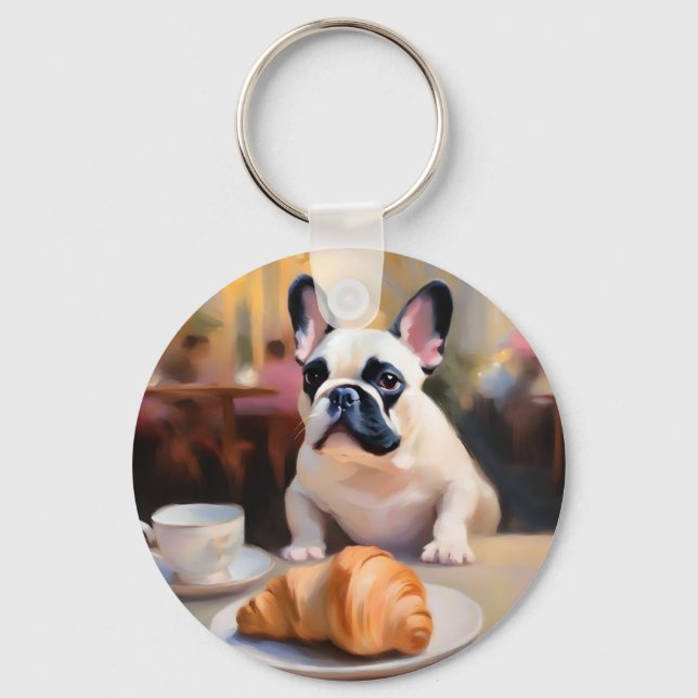 Chaveiro Impressionista do Bulldog Francês (Frente)