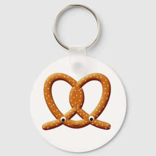 Chaveiro Impressões de Desenhos de Pretzel Fofos