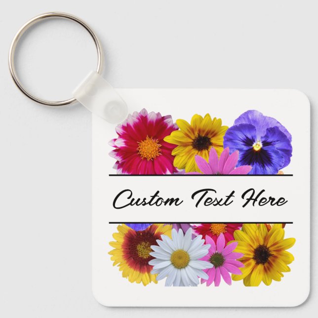 Chaveiro In Bloom - Quadrado Dividir Floral (Frente)