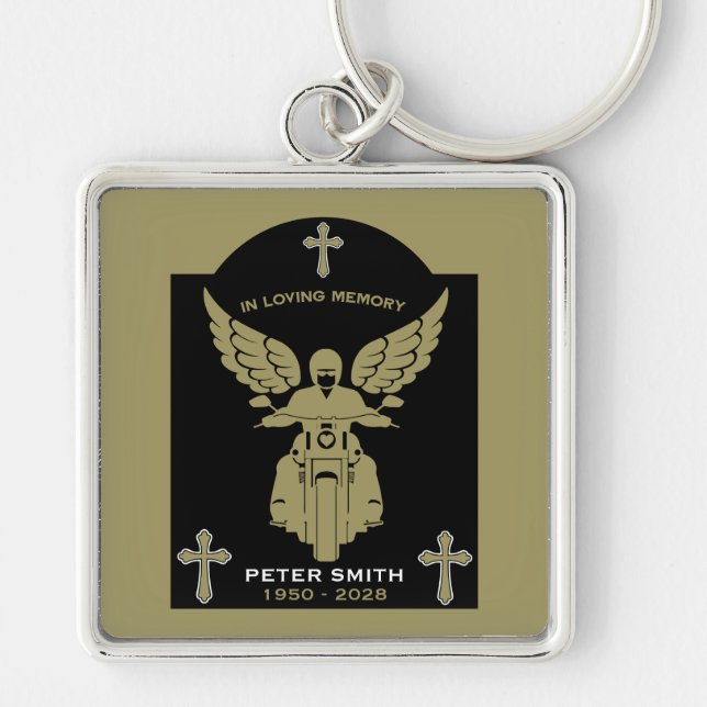 Chaveiro In Memory Motorbike Rider Biker Funeral (Frente)