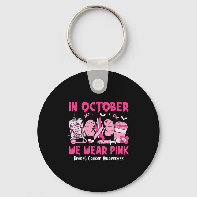 Chaveiro In October We Wear Nk Breast Cancer Urology Nurse  (Frente)