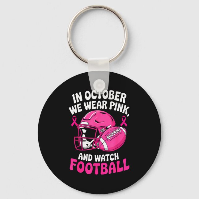 Chaveiro In October We Wear Nk Breast Football Cancer Aware (Frente)