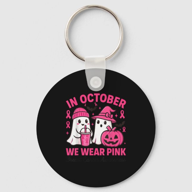 Chaveiro In October We Wear Nk Ghost Breast Cancer Awarenes (Frente)