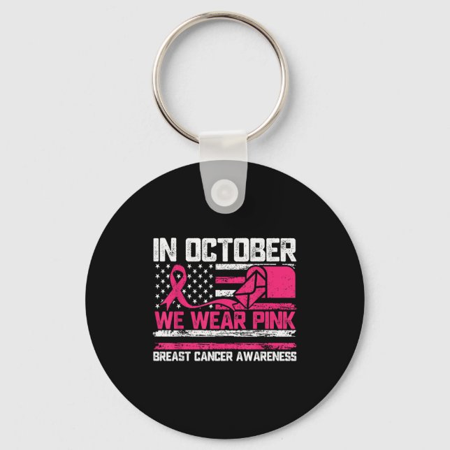 Chaveiro In October We Wear Nk Stal Worker Breast Cancer  (Frente)