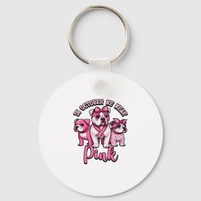Chaveiro In October We Wear Pink � Halloween Cute Dogs Brea (Frente)