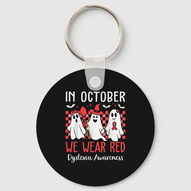Chaveiro In October We Wear Red Dyslexia Awareness Month Ha (Frente)