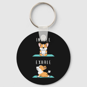 Chaveiro Inalar Exalar Namaste Yoga Corgi Cachorro Meditaçã