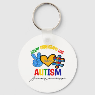 Chaveiro Incrível Autismo Suporte Paz Amor Aceita Autismo A