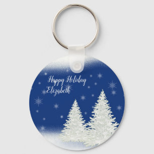 Chaveiro Incrível Noite Azul de Natal Personalizada