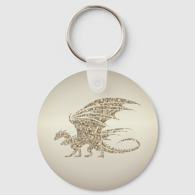 Chaveiro Incrível Ouro de Dragão Mosaico (Frente)
