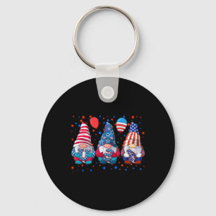 Chaveiro Independência De Bandeiras Americanas Cute Gnomos