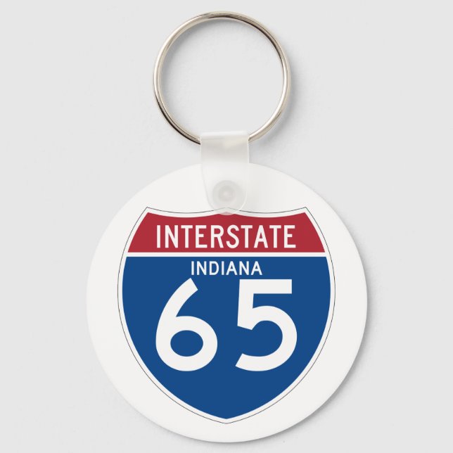 Chaveiro Indiana IN I-65 Interstate Highway Shield - (Frente)