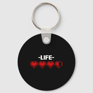 Chaveiro Indicador Heart 8 Bit Graphic Video Game Player Gi